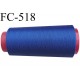 Cone de fil mousse polyester fil n° 160 couleur bleu cone de 2000 mètres bobiné en France