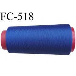 Cone de fil mousse polyester fil n° 160 couleur bleu cone de 1000 mètres bobiné en France 
