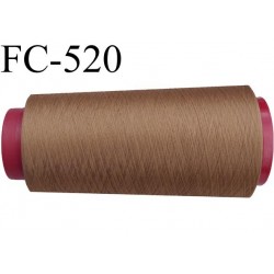 Cone de fil mousse polyester fil n° 160 couleur marron caramel cone de 1000 mètres bobiné en France