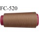 Cone de fil mousse polyester fil n° 160 couleur marron caramel cone de 2000 mètres bobiné en France