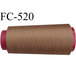 Cone de fil mousse polyester  fil n° 160 couleur marron caramel cone de 5000 mètres bobiné en France
