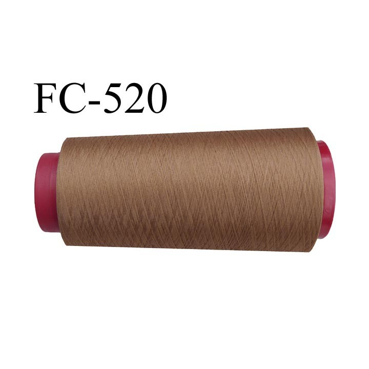 Cone de fil mousse polyester  fil n° 160 couleur marron caramel cone de 5000 mètres bobiné en France