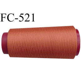 Cone de fil mousse polyester  fil n° 160 couleur orange foncé ou orangé cone de 2000 mètres bobiné en France