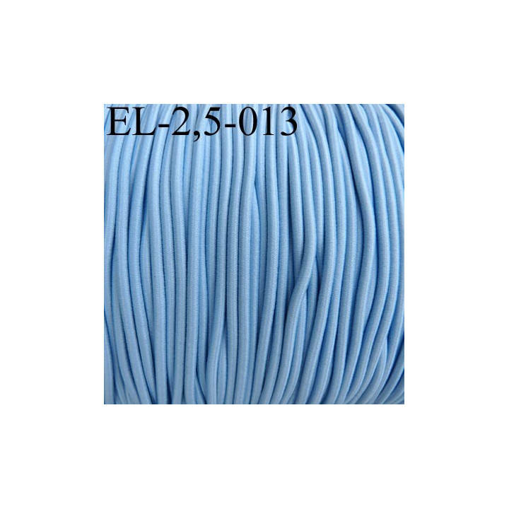 élastique cordon très belle qualité et très résistant couleur bleu largeur 2,5 mm prix au mètre 