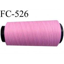 Cone de fil mousse polyester fil n° 120 couleur rose malabar cone de 1000 mètres bobiné en France