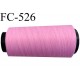 Cone de fil mousse polyester fil n° 120 couleur rose malabar cone de 2000 mètres bobiné en France