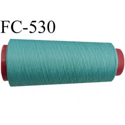 Cone de fil mousse polyester fil n° 120 couleur vert cone de 2000 mètres bobiné en France