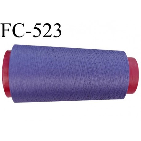 Cone de fil mousse polyester fil n° 160 couleur violet parme cone de 1000 mètres bobiné en France