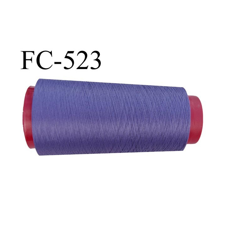 Cone de fil mousse polyester  fil n° 160 couleur violet pourpre cone de 2000 mètres bobiné en France