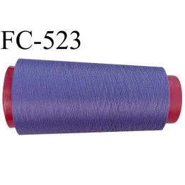 Cone de fil mousse polyester  fil n° 160 couleur violet pourpre cone de 5000 mètres bobiné en France