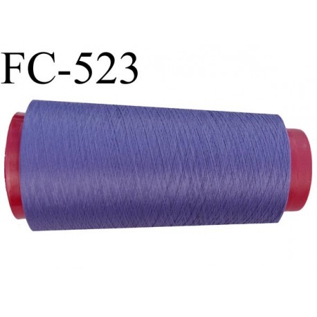 Cone de fil mousse polyester  fil n° 160 couleur violet parme cone de 5000 mètres bobiné en France