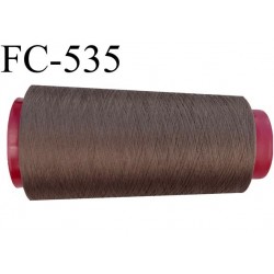 Cone de fil mousse polyester fil n° 160 couleur marron taupe tirant sur le bronze cone de 1000 mètres bobiné en France