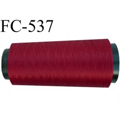 Cone de fil mousse polyester fil n° 160 couleur bordeaux cone de 1000 mètres bobiné en France