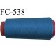 Cone de fil mousse polyester fil n° 160 couleur bleu cone de 1000 mètres bobiné en France