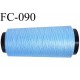 Cone de fil mousse polyamide fil n° 120 couleur bleu ciel longueur du cone 1000 mètres bobiné en France