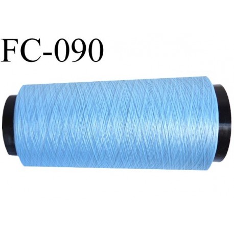 Cone de fil mousse polyamide fil n° 120 couleur bleu ciel longueur du cone 1000 mètres bobiné en France