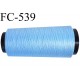 Cone de fil mousse polyester fil n° 160 couleur bleu cone ciel de 1000 mètres bobiné en France