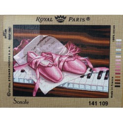 canevas 30X40 marque ROYAL PARIS thème sonate dimension 30 centimètres par 40 centimètres 100 % coton