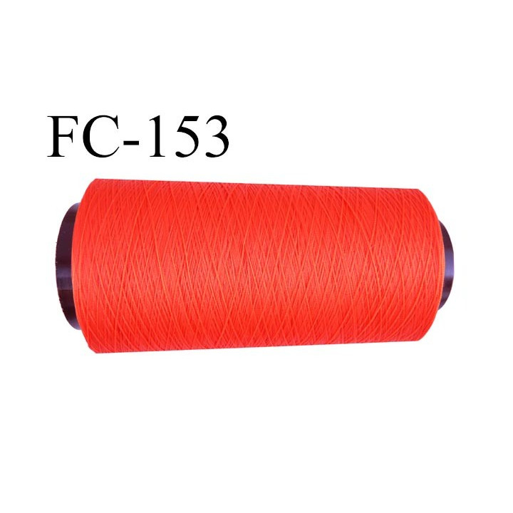 Cone de fil mousse polyamide fil n° 120 couleur orange   longueur du cone 2000 mètres bobiné en France