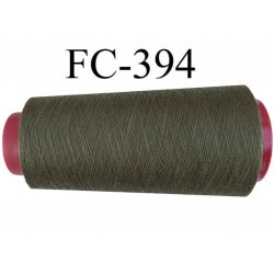 cone de fil polyester fil n°80 couleur vert kaki longueur du cone 1000 mètres bobiné en France