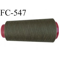 CONE de fil polyester fil n° 120 couleur vert kaki plus clair que la ref FC-095  longueur de 1000 mètres bobiné en France