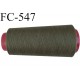 CONE de fil polyester fil n° 120 couleur vert kaki plus clair que la ref FC-095 longueur de 2000 mètres bobiné en France