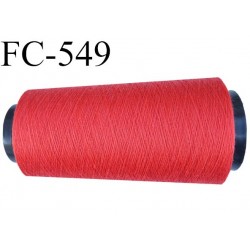 CONE 1000 m fil Polyester Coats épic fil n°120 rouge coraillé longueur 1000 m bobiné en France résistance à la cassure 1000 grs