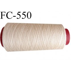 Cone de fil polyester fil n°120 couleur crème sable longueur du cone 1000 mètres bobiné en France