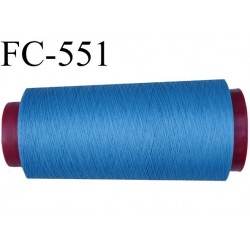 Cone de fil mousse polyester fil n° 120 couleur bleu cone de 1000 mètres bobiné en France 