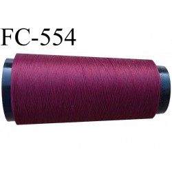 cone de fil polyester fil n°120 couleur bordeaux longueur du cone 2000 mètres bobiné en France