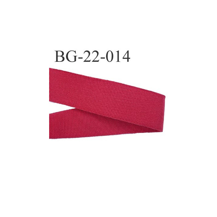 Galon ruban passementerie gros grain synthétique  largeur 22 mm couleur rouge très très solide prix au mètre 