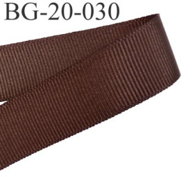 Galon ruban passementerie gros grain synthétique  largeur 20 mm couleur marron très très solide prix au mètre 
