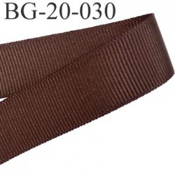 Galon ruban passementerie gros grain synthétique largeur 20 mm couleur marron très très solide prix au mètre 