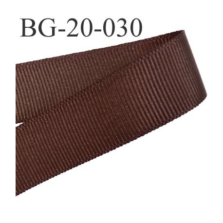 Galon ruban passementerie gros grain synthétique largeur 20 mm couleur marron très très solide prix au mètre 