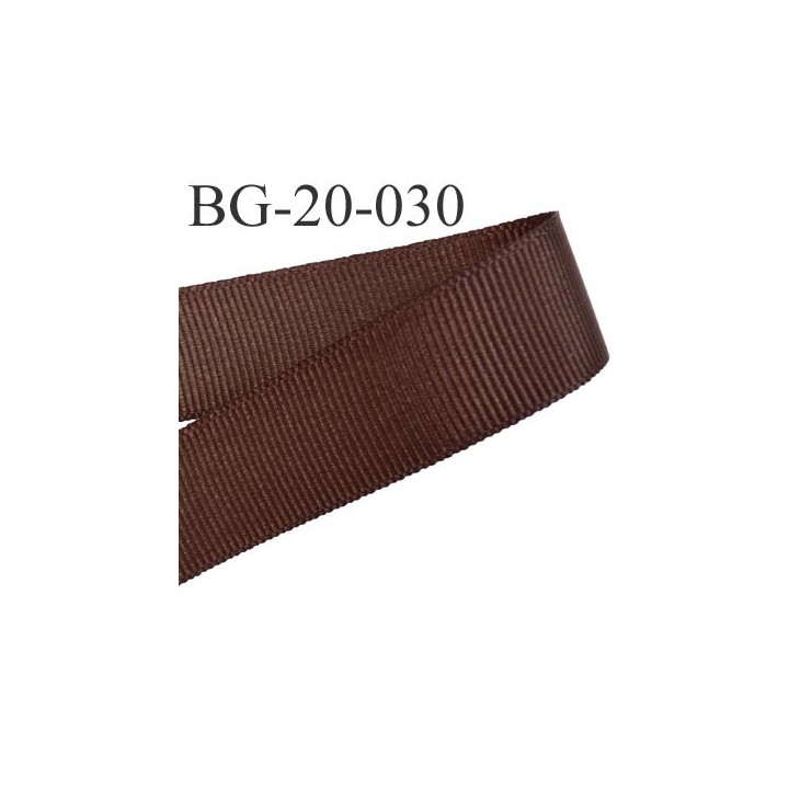 Galon ruban passementerie gros grain synthétique  largeur 20 mm couleur marron très très solide prix au mètre 