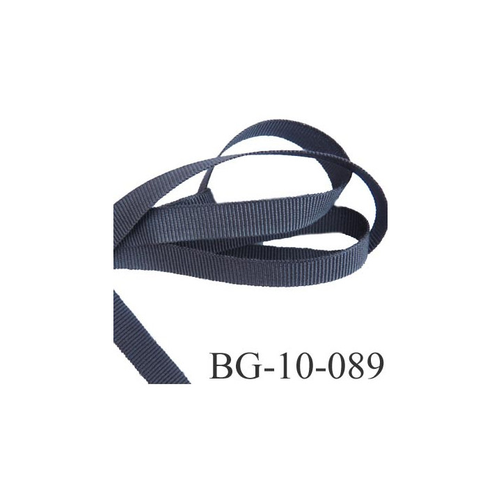 Galon ruban passementerie gros grain viscose 45% coton 55 %  largeur 10 mm couleur gris très très solide prix au mètre