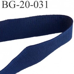 Galon ruban passementerie gros grain synthétique largeur 20 mm couleur bleu marine très très solide prix au mètre 