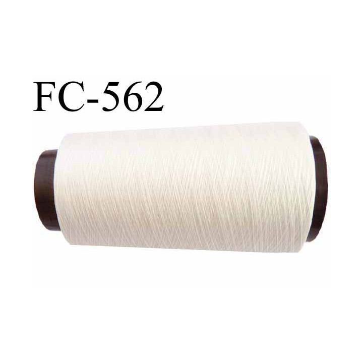 Cone de fil mousse polyester n° 110 couleur naturel  longueur 5000  mètres bobiné en France