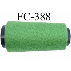 Cone de fil polyester fil n°120 couleur vert  longueur du cone 2000 mètres bobiné en France