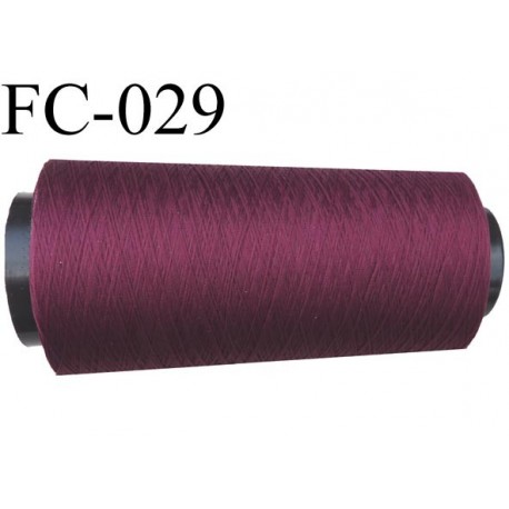Cone de fil mousse polyamide fil n° 120 couleur bordeau prune longueur 1000 mètres bobiné en France