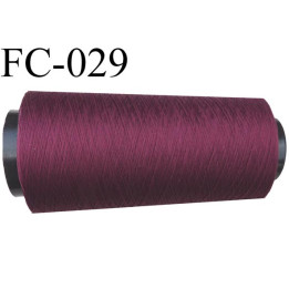 Cone de fil mousse polyamide fil n° 120 couleur bordeaux prune longueur 2000 mètres bobiné en France