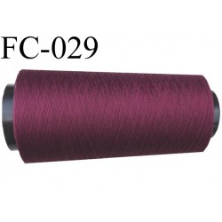Cone de fil mousse polyamide fil n° 120 couleur bordeau prune longueur 2000 mètres bobiné en France