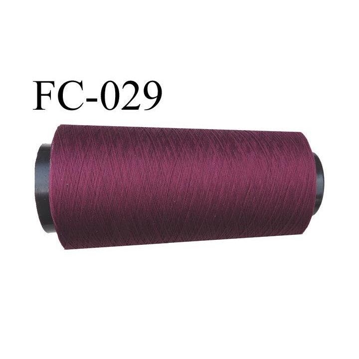Cone de fil mousse polyamide fil n° 120 couleur bordeau prune longueur 5000 mètres bobiné en France