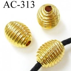 arrêt cordon perle en pvc ovale rond or doré pour cordon de 5 à 6 mm diamètre 20 mm hauteur 25 mm trou de 6 mm prix à l'unité