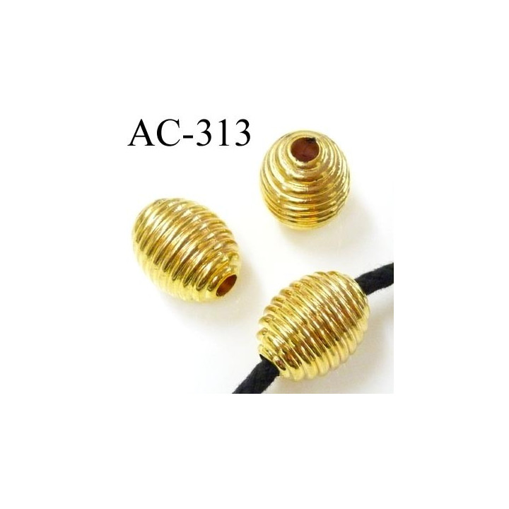 arrêt cordon perle en pvc ovale rond or doré pour cordon de 5 à 6 mm diamètre 20 mm hauteur 25 mm trou de 6 mm prix à l'unité