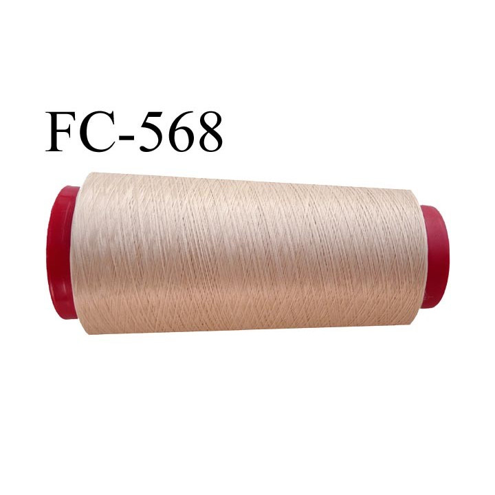 Cone de fil mousse polyester  fil n° 110 couleur chair cone de 2000 mètres bobiné en France