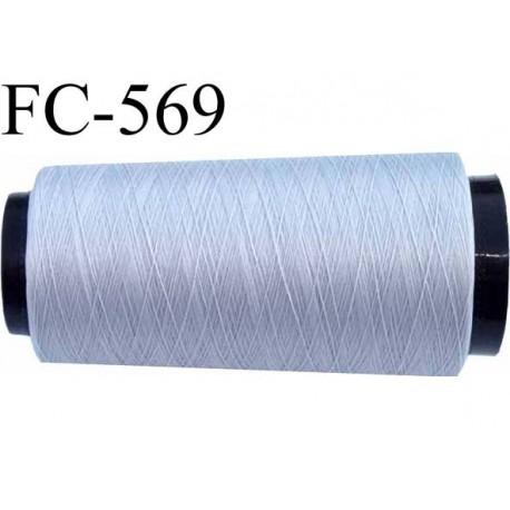 Cone de fil mousse polyester fil n° 110 couleur gris longueur 1000 mètres bobiné en France