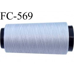 Cone de fil mousse polyester fil n° 110 couleur gris longueur 5000 mètres bobiné en France