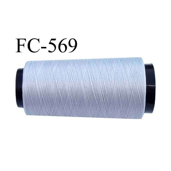Cone de fil mousse  polyester fil n° 110 couleur gris longueur 5000  mètres bobiné en France