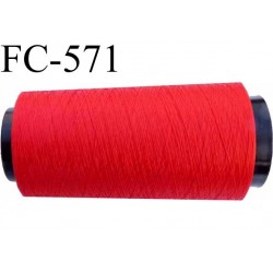 Cone de fil n° 120 polyester couleur rouge longueur du Cone 1000 mètres bobiné en France